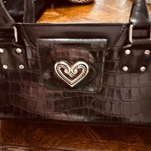 Black Crocodile Pattern Handbag